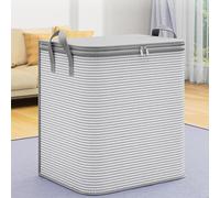 xinxinyu Heavy Duty Extra Large Clothes Storage, Foldable Blanket Storage Bags, Closet Organizers Storage Containers with Durable Handle for Clothing, Blanket, Comforter (15.74x21.65x19.68in)