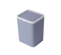 xinxinyu Plastic Squares Storage Bin, Small With Lid Desktop Wastebasket, Mini Household Table Bedside On The Flip Lid Rubbish Bin For Bathroom,Office,Kitchen,Desk,Coffee Table (Blue)
