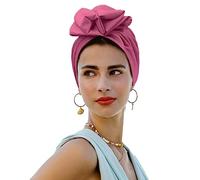 xinxinyu Women's Fashion Head Scarf Head Wrap Cap Hair Scarf, Head Scarf For Women UK French Retro Turban For Women Flower Set Head Cap Head Scarves (Hot Pink)