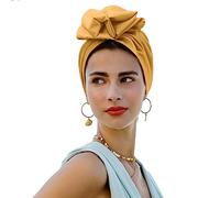 xinxinyu Women's Fashion Head Scarf Head Wrap Cap Hair Scarf, Head Scarf For Women UK French Retro Turban For Women Flower Set Head Cap Head Scarves (Yellow)
