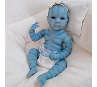 XinXinYuan 19 Inch Blue Baby Doll Bettie Glow in the Dark Full Silicone Realistic Reborn with Blue Eyes Newborn Anatomically Correct Babies that Look Real for Kids Ideal Gift