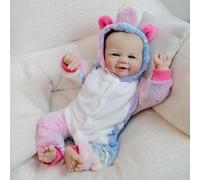 XinXinYuan 19-inch Real Born Baby Doll Full Vinyl in Unicorn Onesie Lifelike Baby Doll with Magnetic Pacifier & Real Life Baby Doll Accessories for Kids 3 Age+