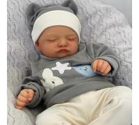 XinXinYuan 19 Inch Reborn Baby Doll Soft Vinyl Limbs, 3D Painted Sleeping Doll with Cute Face, Real Born Doll Realism, Hand-Painted Details & Toy Accessories Birthday Xmas Gift Set for Kids Ages 3+