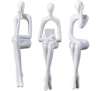 XINXUAN White Decor Statue Abstract Resin Sculpture Ornament Art Figurine Modern Home Accents Office Bookshelf TV Stand Table Decorations for Living Room
