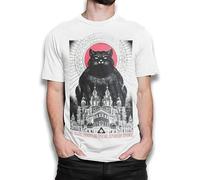 Xinxun The Master and Margarita Begemot T-Shirt Mikhail Bulgakov Mens Tee White XXL