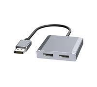 XinYaa Displayport to Dual DisplayPort Splitter Adapter,4K60Hz MST Displayport hub 1 in 2 Out Display Port for Dual Monitors,DP1.4 Display Port Splitter for Desktop, Laptop,Extend Display