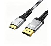 XinYaa DisplayPort to Mini HDMI Cable, 4K@60Hz Unidirectional DP-Mini, 1M | Supports 2K@120Hz & 1080P@240Hz. Nylon braided, gold-plated. Compatible with Desktop, Laptop, Monitor, Projector, Mini PC