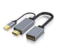 XinYaa HDMI to DisplayPort Adapter, 4K@60Hz HDMI Source to DisplayPort Monitor Compatible with PC Graphics Card Laptop PS5 X-b0x 0ne (360) Supporting 4K@60Hz 2K@144Hz 1080P@165Hz