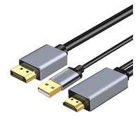 XinYaa HDMI to DisplayPort Cable, 4K@60Hz 2M HDMI Source to DisplayPort Monitor Compatible with PC Graphics Card Laptop PS5 B-0-X 0ne Supporting 4K@60Hz 2K@144Hz 1080P@165Hz
