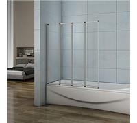 Xinyang 1000x1400mm Folding Shower Screen Bath Screen Glass Panel 4 Fold