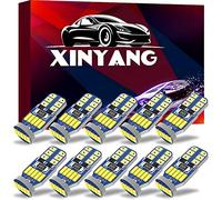 XINYANG 10Pcs 194 LED Car Bulbs, Canbus No Error T10 168 LED Light Bulbs, 15smd 4014 chipset 175 2825 Non-polarity LED Lights for Car Interior Dome Map Door Courtesy License Plate, 6000K White