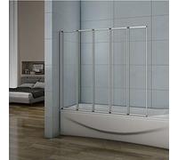 Xinyang 1200x1400mm Folding Bath Screen Shower Screen for Baths Over Glass Door Panel 5 Fold