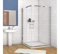 Xinyang 760x760x1850mm Shower Enclosure Corner Entry Square Shower Cubicle Sliding Shower Doors with Shower Tray Free Waste