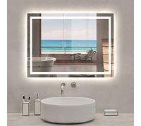 Xinyang 800x600 Illuminated Led Bathroom Mirror with Demister Pad [IP44 Rated] Rectangular Backlit Wall Mounted,Touch Sensor Switch,White