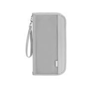 Xinyanmy Passport Wallet,Multi-Function RFID Blocking Passport Holder, Document Organiser, Waterproof Family Travel Wallet Card Organiser for Men Women (Grey)