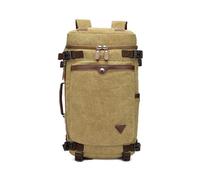 XINYASEE 3in1 Convertible Canvas Handbag,Vintage Travel Bag,Business Briefcase Laptop Backpack, Multi-Functional Travel Rucksack, Men's and Women's Canvas Sport Bag (Khaki)