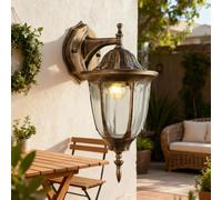 XINYASEE Antique Brass Waterproof Outdoor Wall Sconce with Clear Glass Porch Light for Front Doors, Gardens, and Patios - Weather-Resistant Outdoor Lighting(B)