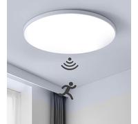 XINYASEE LED Sensor Ceiling Light, Square Ceiling Light, Recessed Ceiling Stove with Motion Sensor, 6000K White Ceiling Light for Balconies, corridors, hallways, basements, garages (White, 18W)