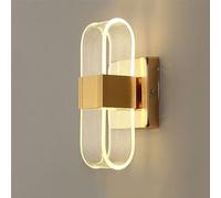 XINYASEE Modern Acrylic LED Wall Lamp,LED Indoor Wall Lamps, Bedside Night Lights, 3 Lighting Colours Adjustable Wall Light, for Bedroom Living Room Restaurant Hallway (Gold(Single Head))