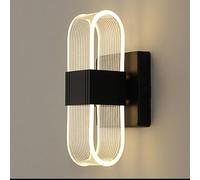 XINYASEE Modern Acrylic LED Wall Lamp,LED Indoor Wall Lamps, Bedside Night Lights, 3 Lighting Colours Adjustable Wall Light, for Bedroom Living Room Restaurant Hallway (Black(Single Head))