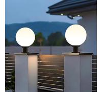 XINYASEE Pillar Light, Outdoor Globe Light, Outdoor Waterproof Patio Villa Gate Light, Garden Fence Post Light E27, Landscape Path Light,Post Lights (∅25CM)