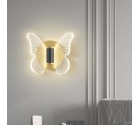 XINYASEE Three-Tone LED Butterfly Wall Light for Indoors, 12W Modern Acrylic Wall Light for Bedroom, Living Room, Hallway (Single)