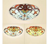 XINYASEE Tiffany Ceiling lamp Flush Mount,Baroque Style Round Ceiling lamp,E27 Bulb,Corridor Decoration Ceiling Lighting Fixture,Suitable for Bedroom Living Room Bathroom Kitchen 30,40 cm (B, 30cm)