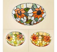 XINYASEE Tiffany Ceiling lamp Flush Mount,Baroque Style Round Ceiling lamp,E27 Bulb,Corridor Decoration Ceiling Lighting Fixture,Suitable for Bedroom Living Room Bathroom Kitchen 30,40 cm (A, 30cm)