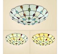 XINYASEE Tiffany Ceiling lamp Flush Mount,Baroque Style Round Ceiling lamp,E27 Bulb,Corridor Decoration Ceiling Lighting Fixture,Suitable for Bedroom Living Room Bathroom Kitchen 30,40 cm (C, 30cm)