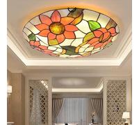XINYASEE Tiffany Ceiling lamp Flush Mount,Baroque Style Round Ceiling lamp,E27 Bulb,Corridor Decoration Ceiling Lighting Fixture,Suitable for Bedroom Living Room Bathroom Kitchen 30,40 cm (A, 40cm)