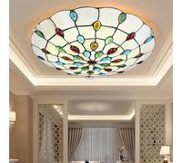XINYASEE Tiffany Ceiling lamp Flush Mount,Baroque Style Round Ceiling lamp,E27 Bulb,Corridor Decoration Ceiling Lighting Fixture,Suitable for Bedroom Living Room Bathroom Kitchen 30,40 cm (C, 40cm)