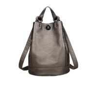 XINYASEE Women's waterproof shoulder backpack, soft leather large capacity pu women's bag bag hundred bucket bag, shopping, going out, leisure applicable backpacks (Champagne)