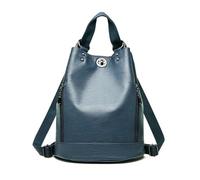 XINYASEE Women's waterproof shoulder backpack, soft leather large capacity pu women's bag bag hundred bucket bag, shopping, going out, leisure applicable backpacks (Lake Blue)