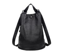 XINYASEE Women's waterproof shoulder backpack, soft leather large capacity pu women's bag bag hundred bucket bag, shopping, going out, leisure applicable backpacks (Black)