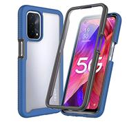 XINYEXIN Case for Oppo A74 5G / Oppo A54 5G, Built-in Screen Protector 360 Degree Full Body Shockproof Heavy Duty Protection Case, Rugged Bumper Armor Clear Case - Dark Blue