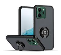 XINYEXIN Case for Oppo Reno 14F 5G 4G / Reno 14 FS 5G 4G with Ring Stand, Matte Translucent Shockproof Bumper Protective Cover - Black