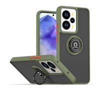 XINYEXIN Case for Realme 14 5G / Realme 14T 5G with Ring Stand, Matte Translucent Shockproof Bumper Protective Cover - ArmyGreen