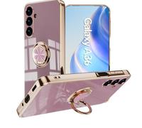 XINYEXIN Case for Samsung Galaxy A36 5G with Ring Stand Holder 360 Degree Rotating Kickstand Fashion Shockproof Protective Cover - Purple