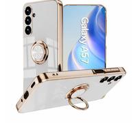XINYEXIN Case for Samsung Galaxy A57 5G with Ring Stand Holder 360 Degree Rotating Kickstand Fashion Shockproof Protective Cover - White