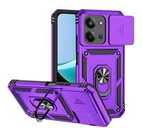 XINYEXIN Case for Xiaomi Redmi 15C 4G/5G/Poco C85 4G with Sliding Camera Cover Ring Holder Magnetic Kickstand Shockproof Heavy Duty Protective Outdoor Armor Case - Purple