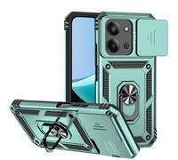 XINYEXIN Case for Xiaomi Redmi 15C 4G/5G/Poco C85 4G with Sliding Camera Cover Ring Holder Magnetic Kickstand Shockproof Heavy Duty Protective Outdoor Armor Case - Green