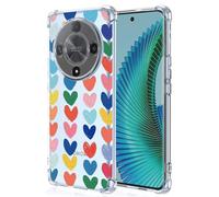 XINYEXIN Clear Case for Honor Magic 6 Lite 5G Women Love Pattern Design Slim Shockproof Transparent Soft TPU Bumper Case Protective Cover - Love