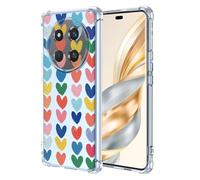 XINYEXIN Clear Case for Honor Magic 7 Lite 5G Women Love Pattern Design Slim Shockproof Transparent Soft TPU Bumper Case Protective Cover - Love