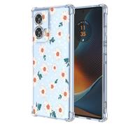 XINYEXIN Clear Case for Motorola Edge 50 Fusion Flowers Floral Pattern Design Slim Shockproof Transparent Soft TPU Bumper Case Protective Cover - Daisy