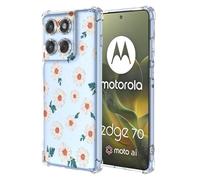 XINYEXIN Clear Case for Motorola Edge 70 Fusion Flowers Floral Pattern Design Slim Shockproof Transparent Soft TPU Bumper Case Protective Cover - Daisy