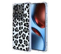 XINYEXIN Clear Case for Realme GT 7T / Realme GT 7 Flowers Floral Pattern Design Slim Shockproof Transparent Soft TPU Bumper Case Protective Cover - Leopard