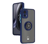 XINYEXIN Compatible with Motorola Edge 30 Neo/Edge 30 Lite Case with Ring Holder, PC +TPU Shockproof Bumper Case Protective Cover - Royal Blue