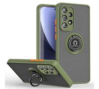 XINYEXIN Compatible with Samsung Galaxy A52 / A52 5G / A52S 5G Case with Ring Holder, PC +TPU Shockproof Bumper Case Protective Cover - ArmyGreen