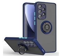 XINYEXIN Compatible with Samsung Galaxy A52 / A52 5G / A52S 5G Case with Ring Holder, PC +TPU Shockproof Bumper Case Protective Cover - Royal Blue
