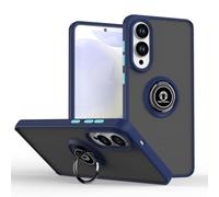 XINYEXIN Compatible with Samsung Galaxy S25 Edge Case with Ring Holder, PC +TPU Shockproof Bumper Case Protective Cover - Royal Blue